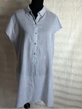 New York & Co Soho Jeans Stripe Tie Waist Button Up Size Large